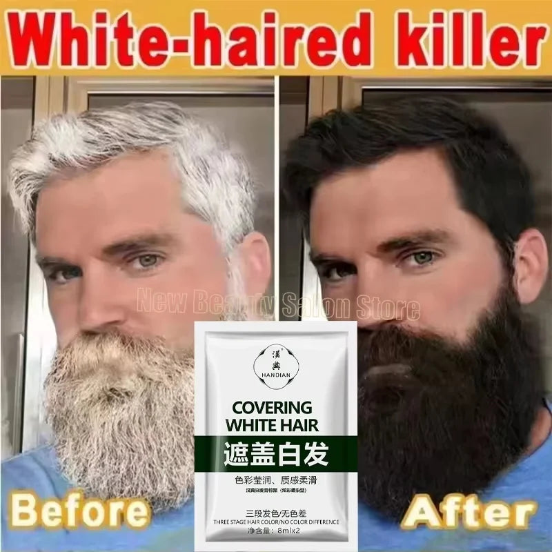 Herbal Hair Dye Shampoo – Natural Black & Grey Coverage