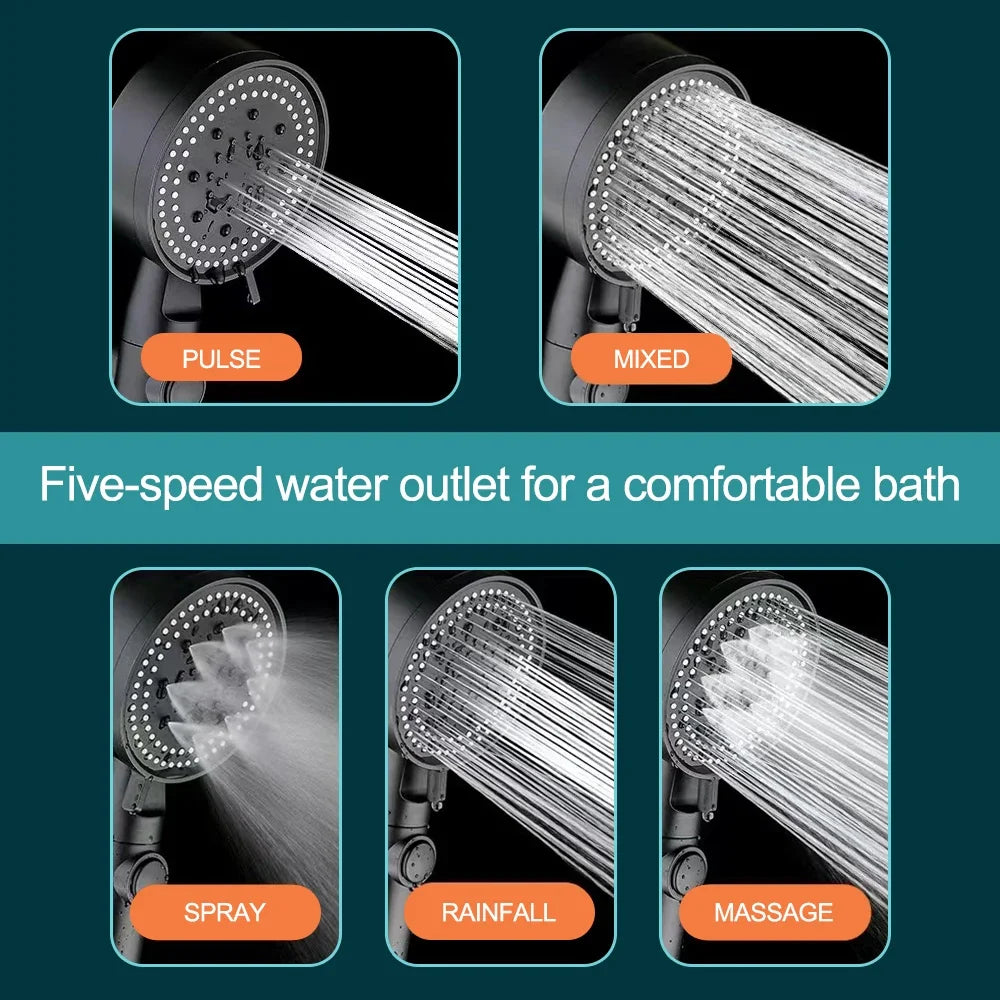 5-Mode High-Pressure Handheld Shower Head | Water-Saving