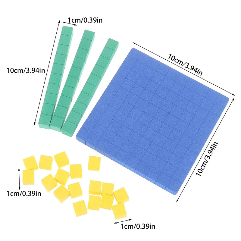130 Pcs Base Ten Blocks – Math Place Value Manipulatives Set