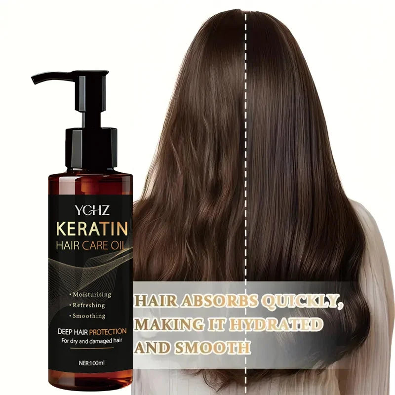 YCHZ Keratin Hair Oil – Smoothing, Shine & Frizz Control 100ml