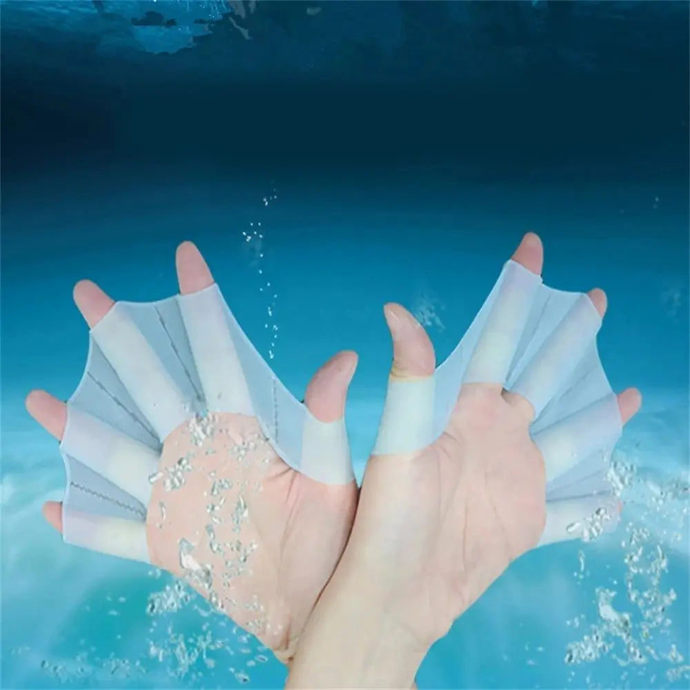 Silicone Frog Webbed Swimming Gloves – Hand Fins S/M/L