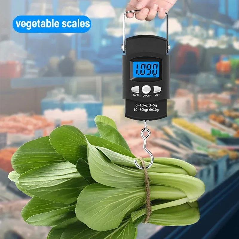 Portable Hanging Luggage Scale 50kg LCD + Tape Measure | NOCCLILI
