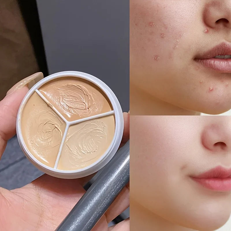 3-Color Concealer Palette Professionally Covers Eyes Dark Circles