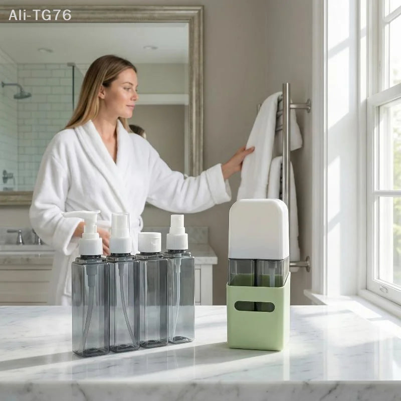 4-in-1 Refillable Travel Bottle Set | 60ml Pump Bottles, 4 Pack