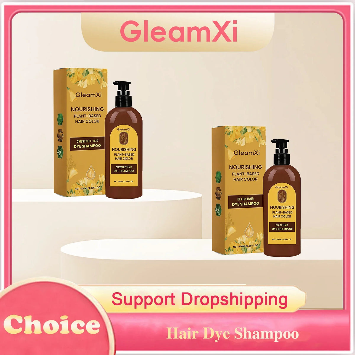 Hair Dye Shampoo Natural Black Chestnut Even Coloring Repair Gray