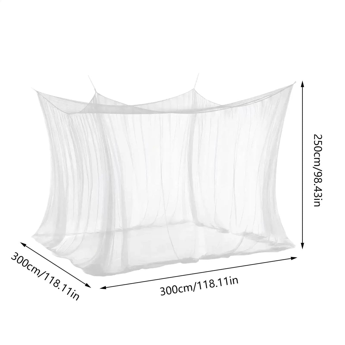 Four-Door Square Canopy Mosquito Net – Bed, Patio & Camping