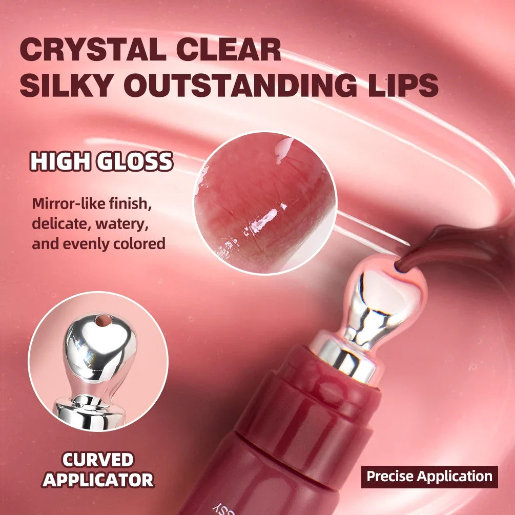 QIBEST Crystal Jelly Lip Gloss – 8 Colors, Mirror Shine
