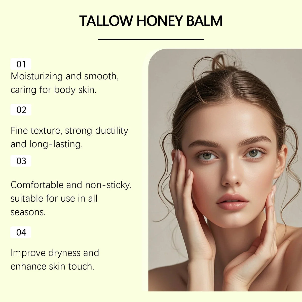 Grass Fed Tallow Honey Balm Nourishing Repair Damaged Skin Fade Fine