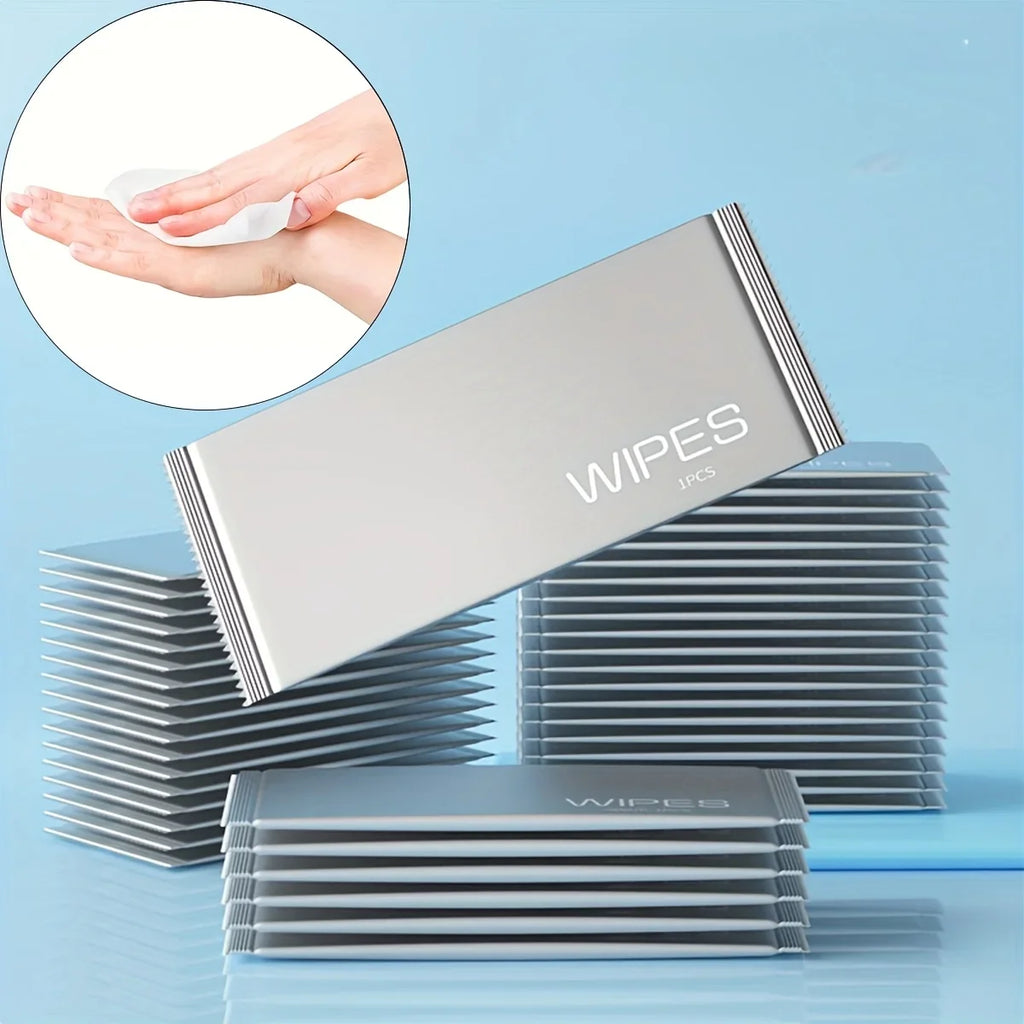 20-Pack Individually Wrapped Disposable Wipes – Travel & Camping