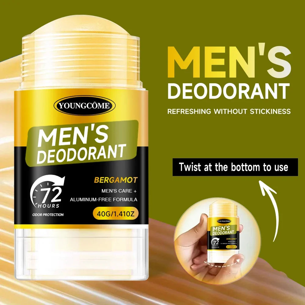 YOUNGCOME Men's Sandalwood Deodorant Stick | All-Day Fresh 40g