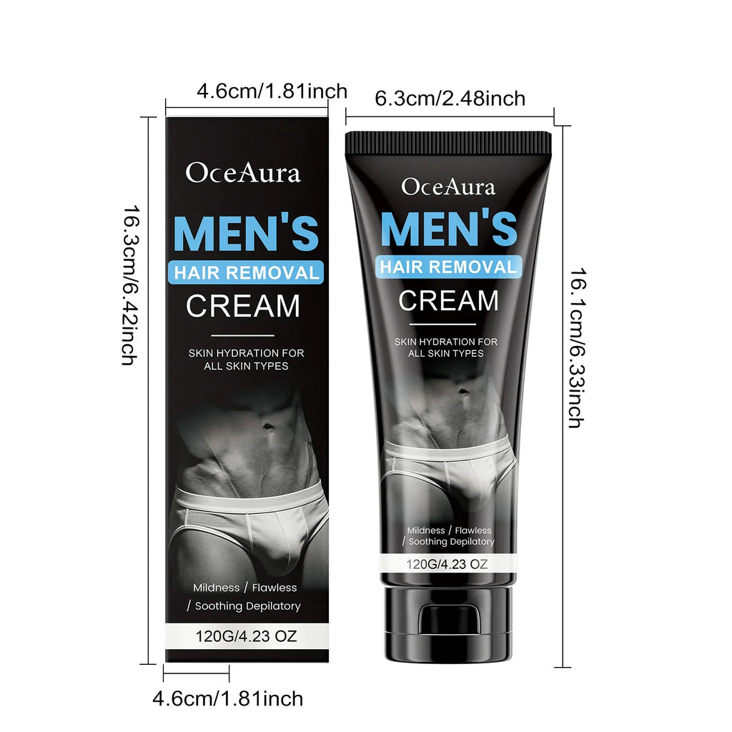 OceAura Men's Painless Hair Removal Cream – Body Depilatory