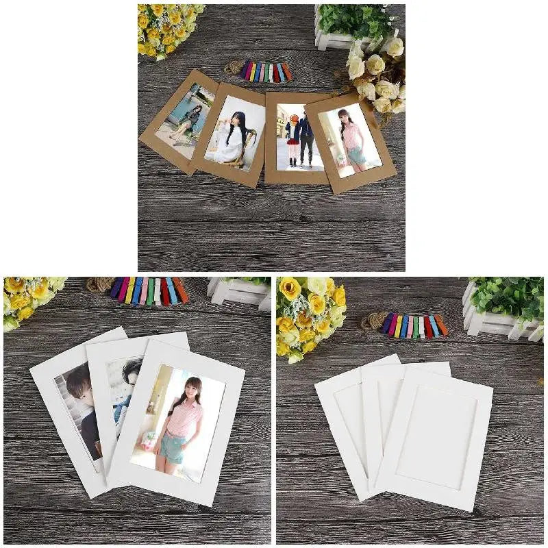 10-Pack Kraft Paper Hanging Photo Frames 5 & 7 Inch Wall Decor