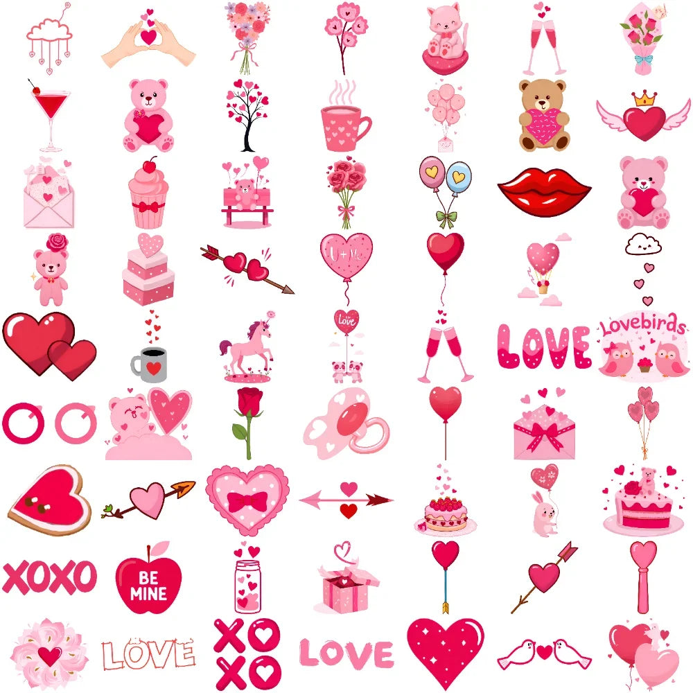 63-Piece Waterproof Temporary Tattoo Stickers – Bears & Cartoons