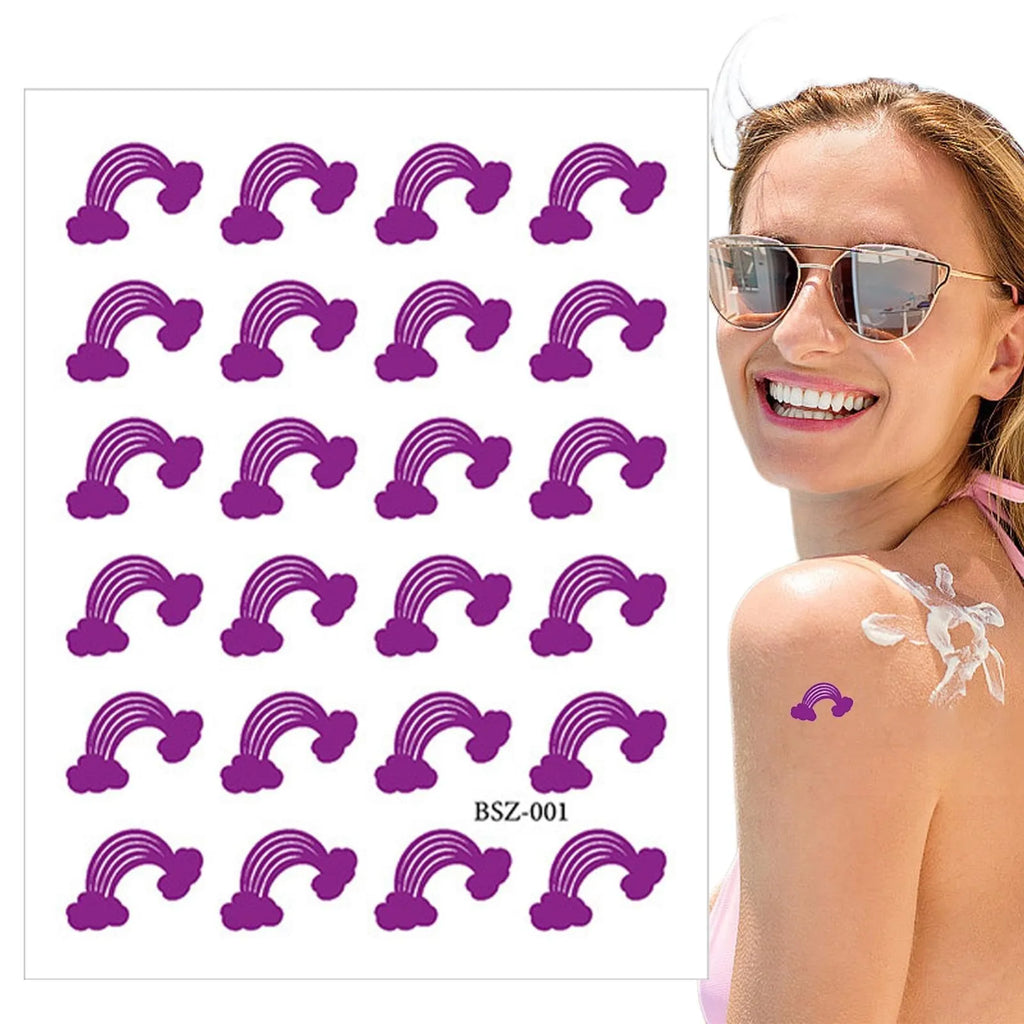 24-Pack UV Detection Stickers – Sunscreen Reminder Patches