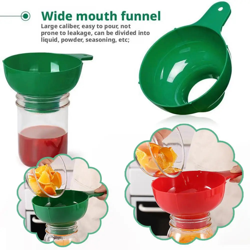 Wide Mouth Food Grade Plastic Funnel for Kitchen – 1-2 Pack