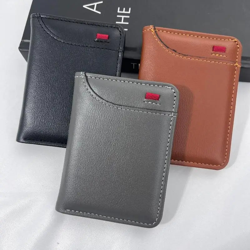 Men's Slim Bifold PU Leather Wallet – Card & Cash Holder