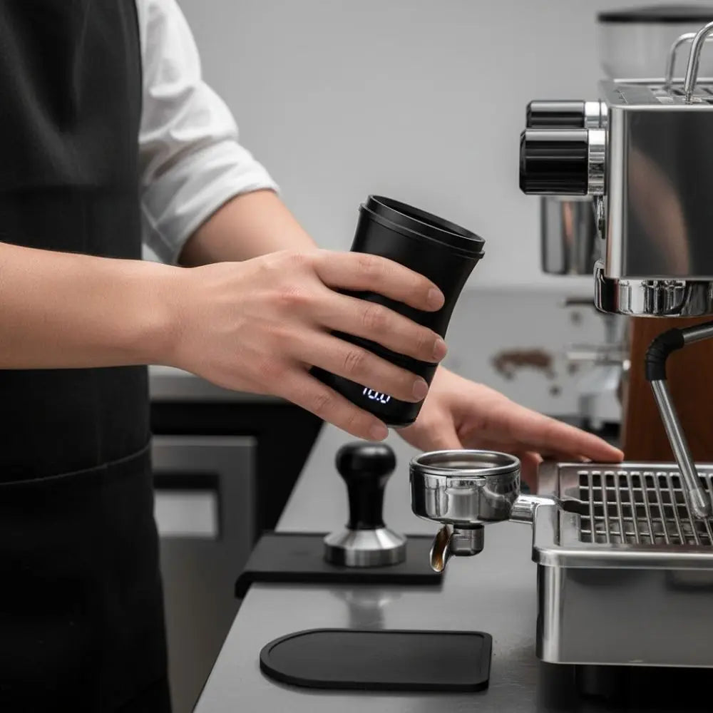 58mm Electronic Coffee Dosing Cup with LED Scale | Aluminium