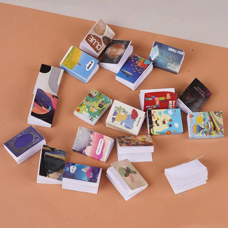 Miniature Dollhouse Cabinet Set with 20 Books | 1:6 & 1:12 Scale