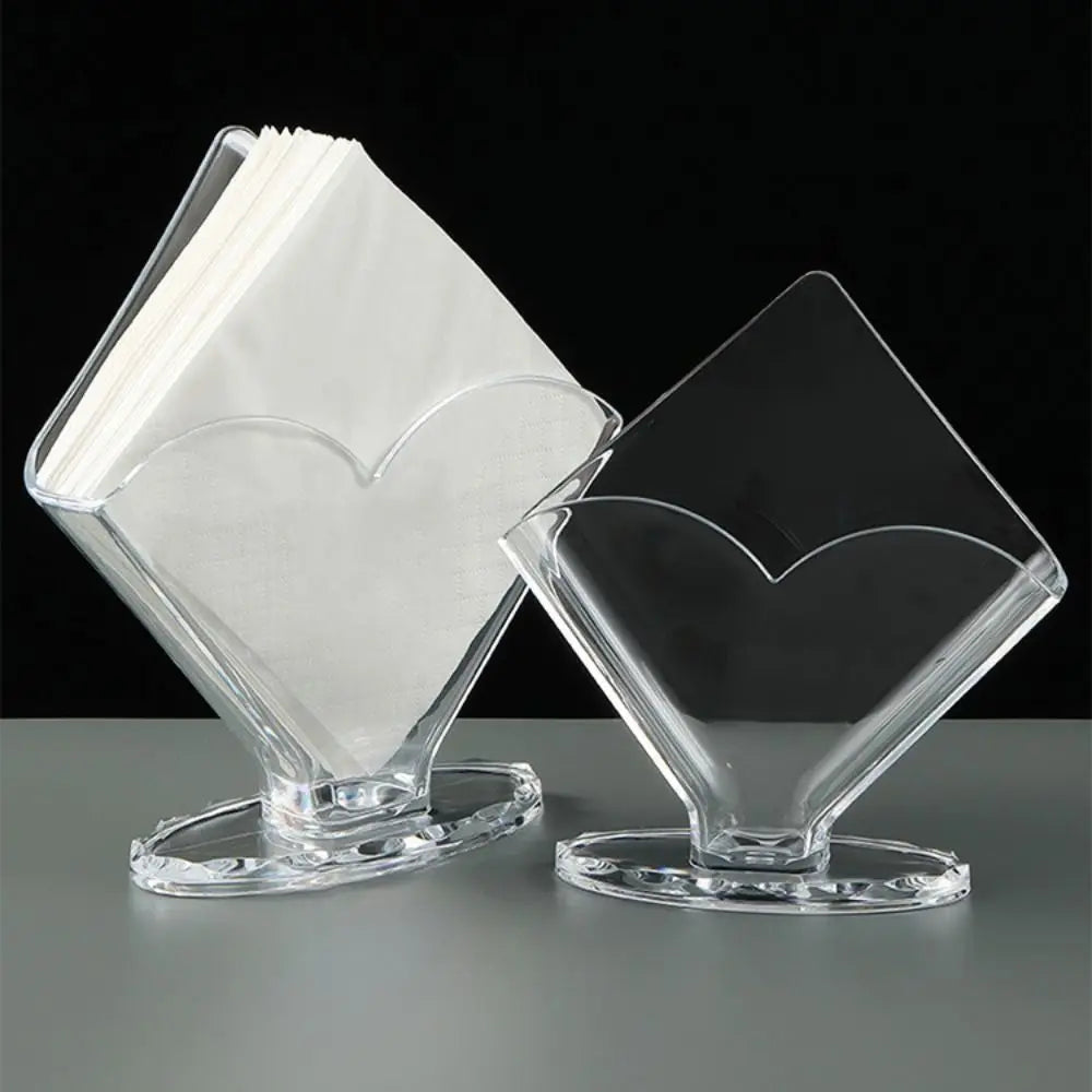 Fashion Transparent Acrylic Napkin Holder Sturdy Desktop Upright