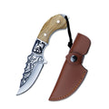 Fixed Blade Camping Knife – Stainless Steel & Olive Wood