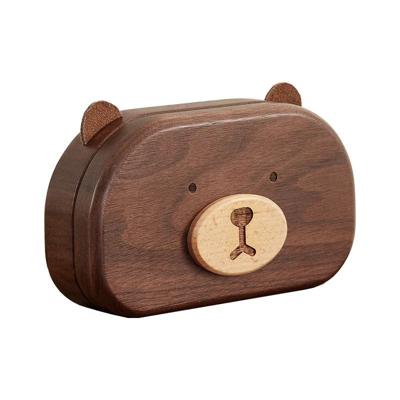Solid Wood Bear Jewelry Box – Ring & Necklace Organizer