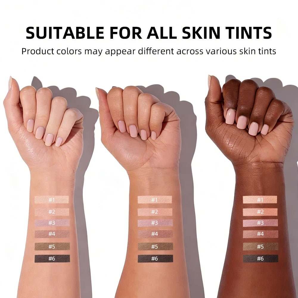 Lakerain 6-Color Matte Nude Eyeshadow Palette + Free Brush