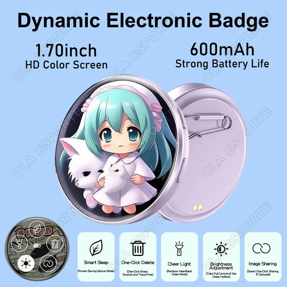 HD Smart E-Badge | Display GIFs, Photos & Animations