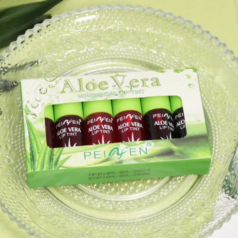 6-Pack Aloe Vera Tinted Lip Oil Set – Hydrating Lip Glaze