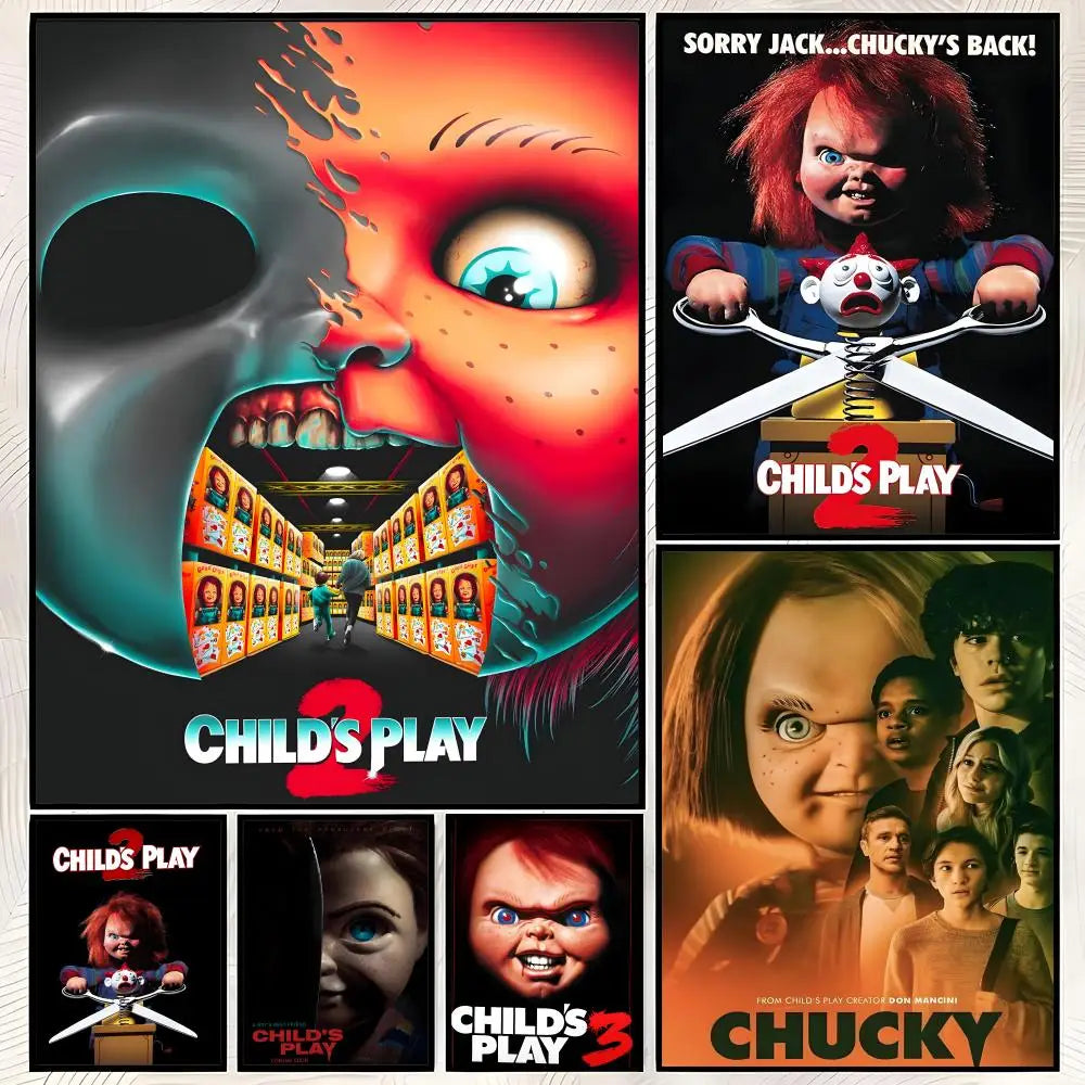 Chucky Horror Movie Self-Stick PVC Wall Poster – HD Waterproof