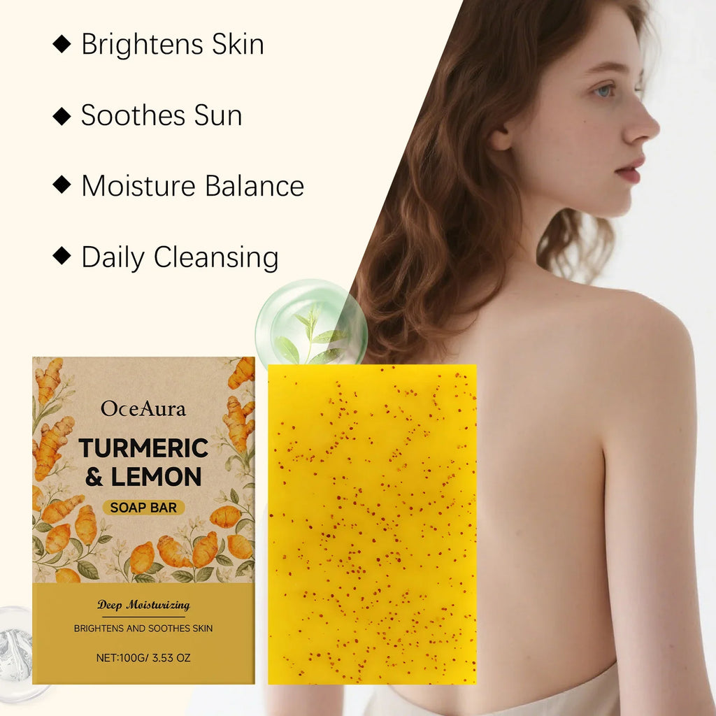 OceAura Turmeric Lemon Brightening Soap – Cleanse & Moisturise