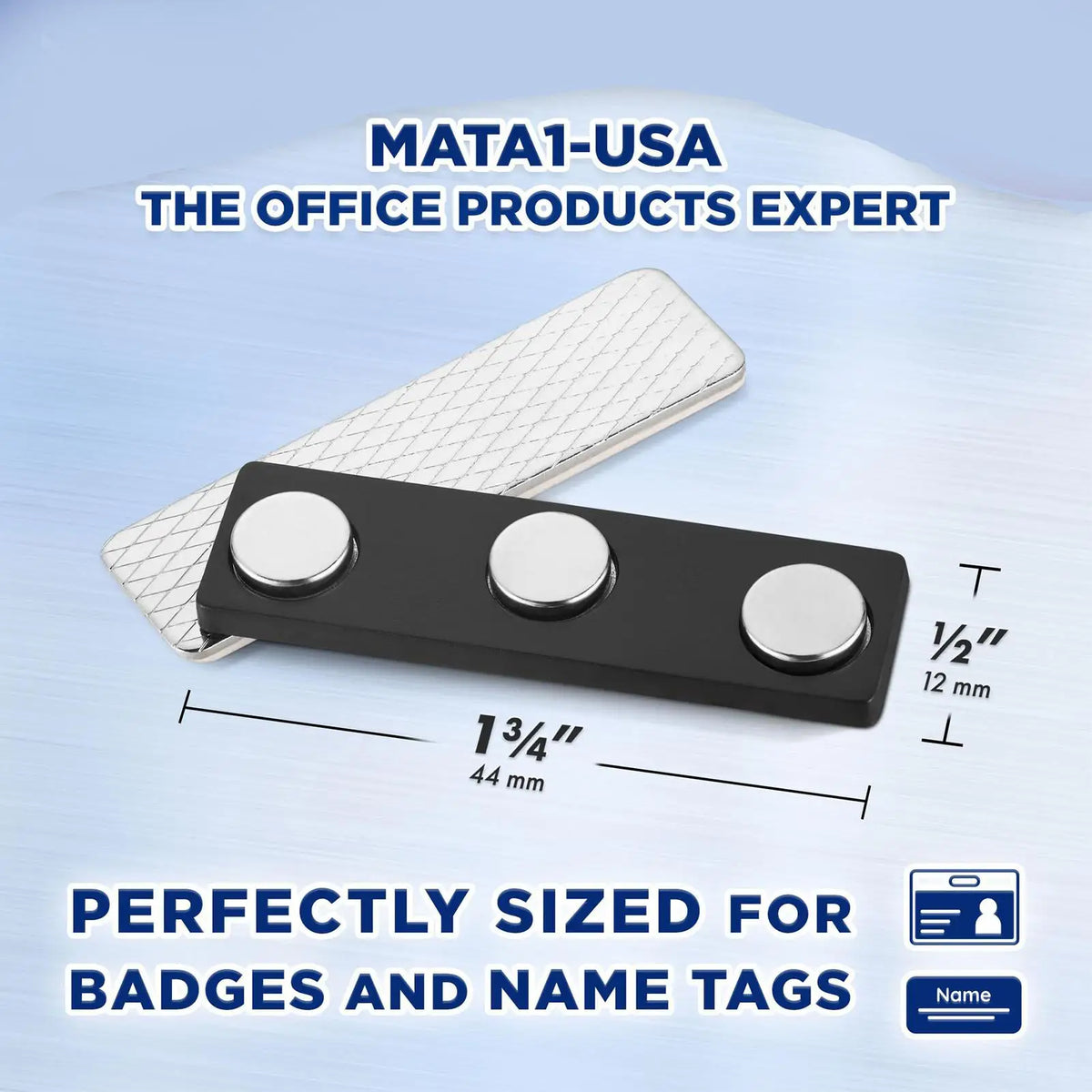 Magnetic Name Badge Tag – Triple Magnet, No-Pin, Reusable