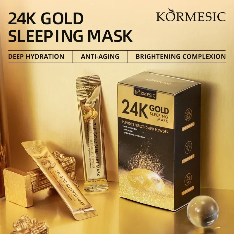 BIOAOUA 24K Gold Sleeping Face Mask – Hydrating & Firming 20pc