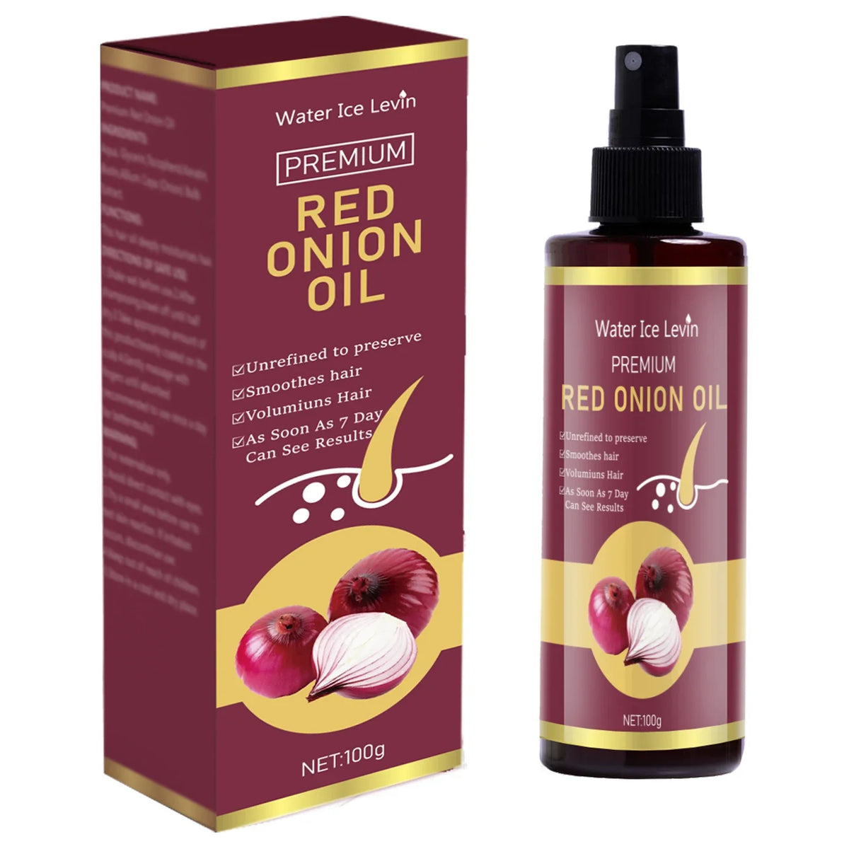 Red Onion Hair Oil with Keratin & Biotin – All Hair Types, 100g