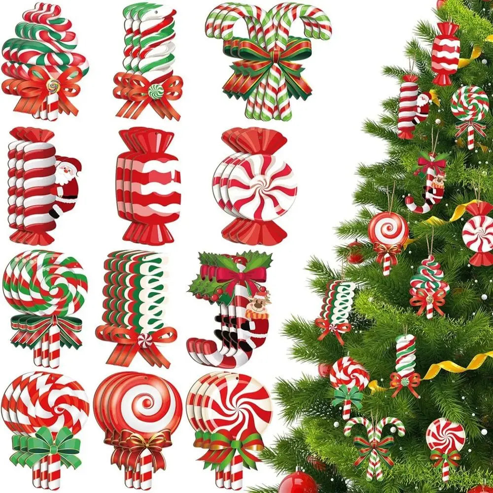 Christmas Wooden Hanging Ornaments – Santa, Snowman & Tree