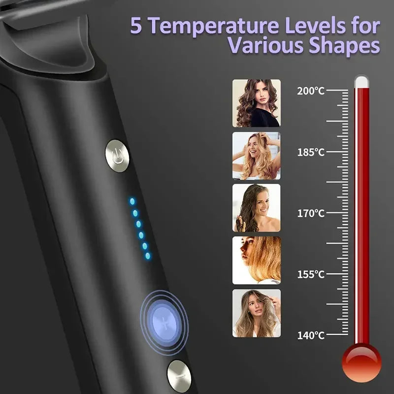 Thermostatic Hair Straightener Brush | 5 Heat Settings Ceramic Comb