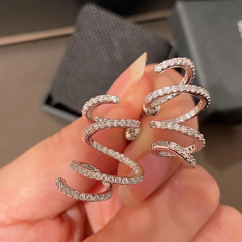 Huitan Twisted Geometric Drop Earrings – CZ Fashion Jewelry