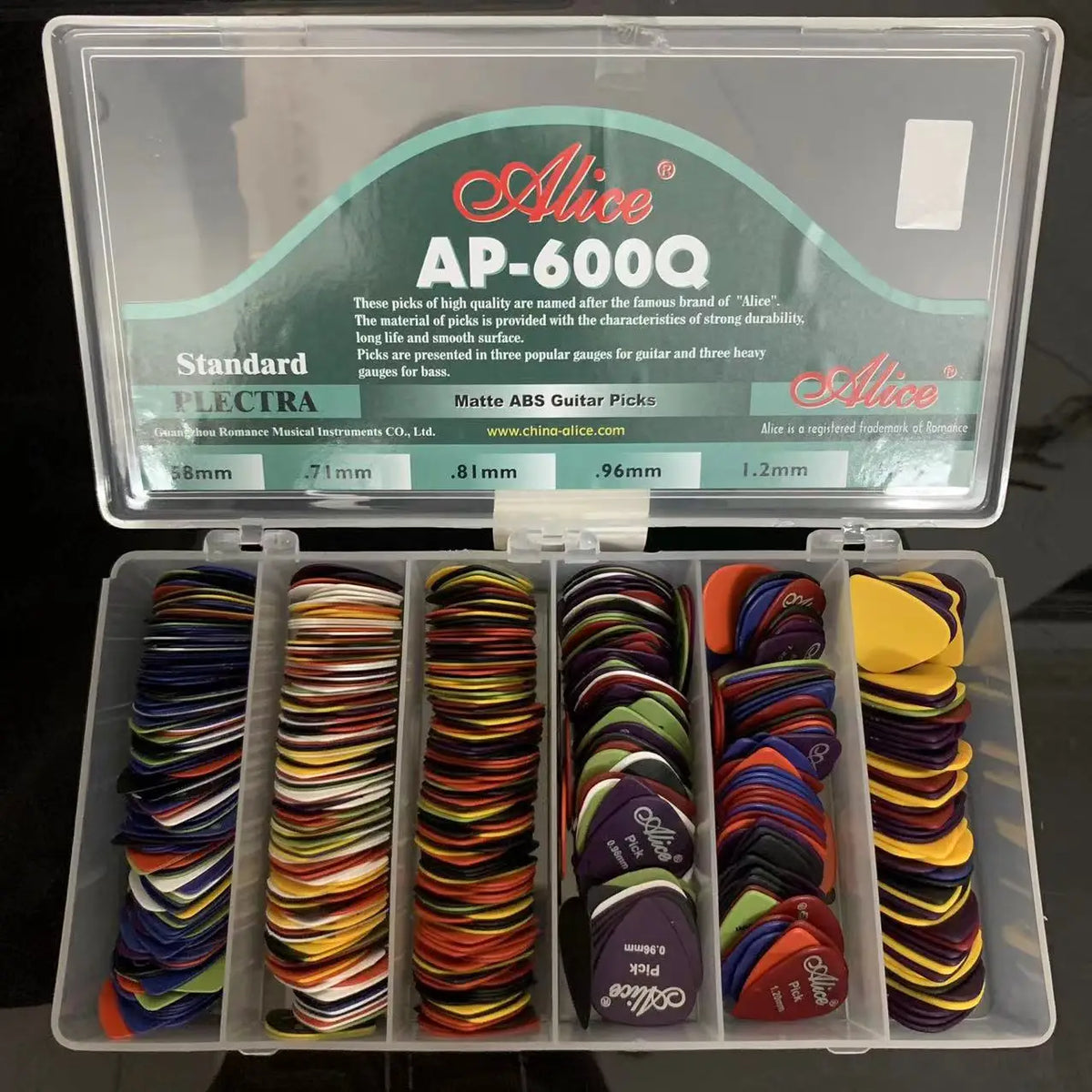 Alice AP-600P Q Boxed Guitar Picks 600 Matte Bright