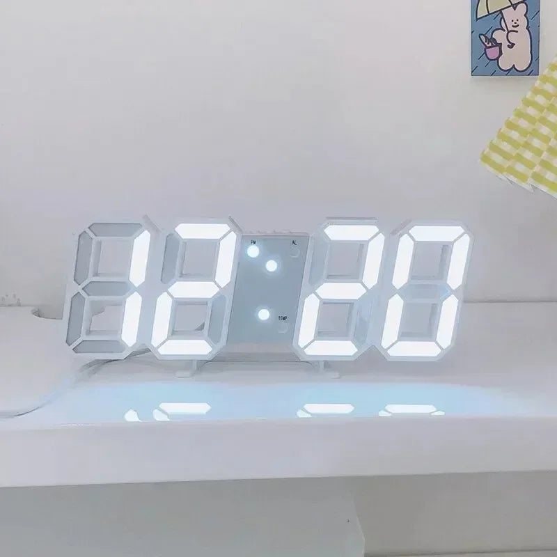 LED Digital Wall Clock – 3D Alarm & Timer for Home Décor
