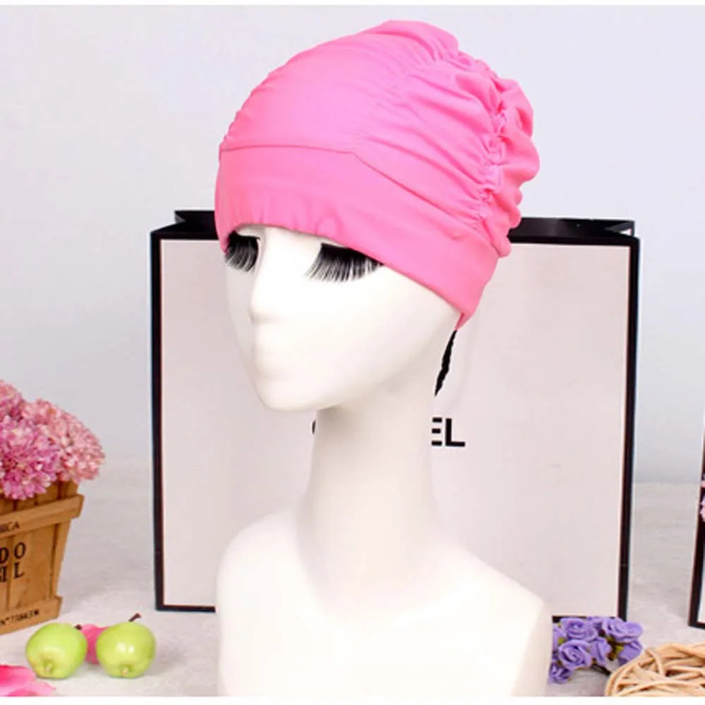 Waterproof Turban Swim Cap for Long Hair – Ear Protection