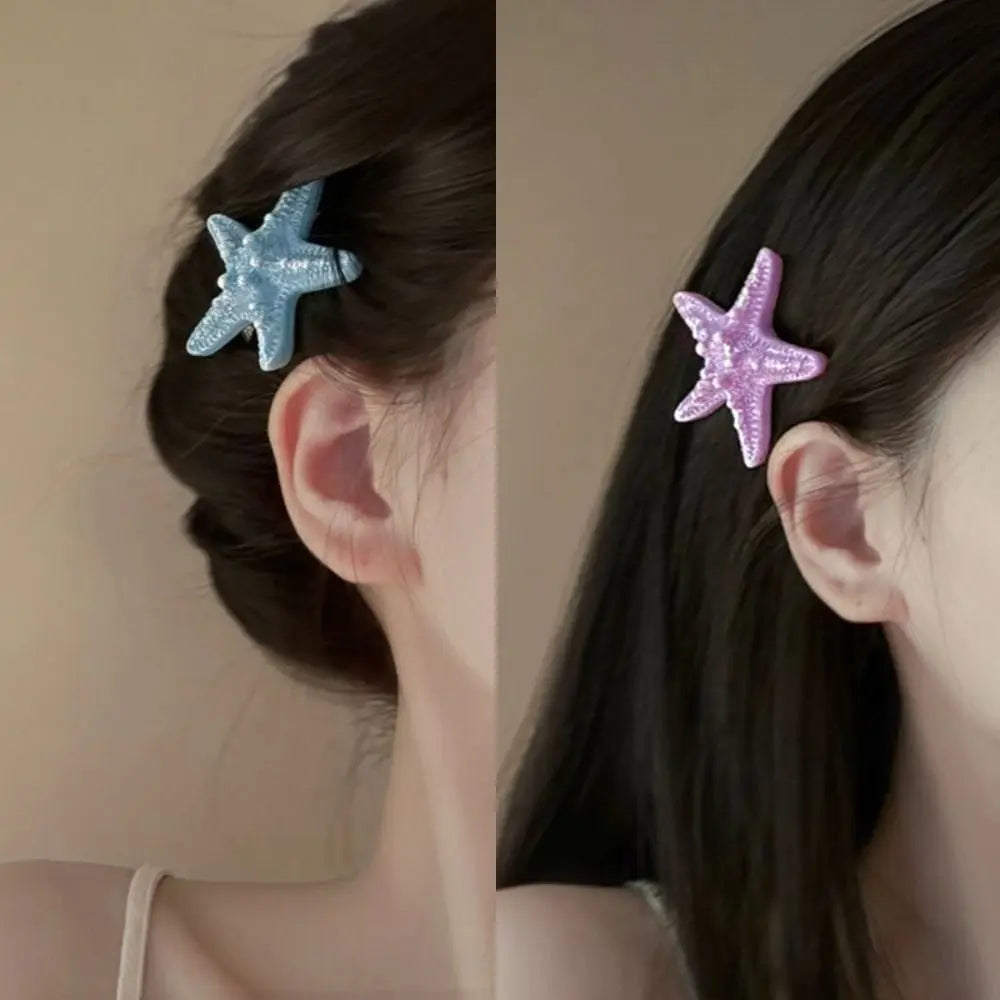 2-Pack Starfish Hair Clips – Korean Style Beach Hairpins