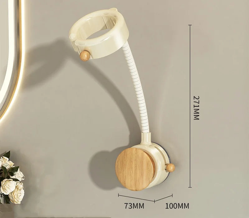 Wall-Mounted Hair Dryer Holder | 360° Rotatable, No-Drill Rack