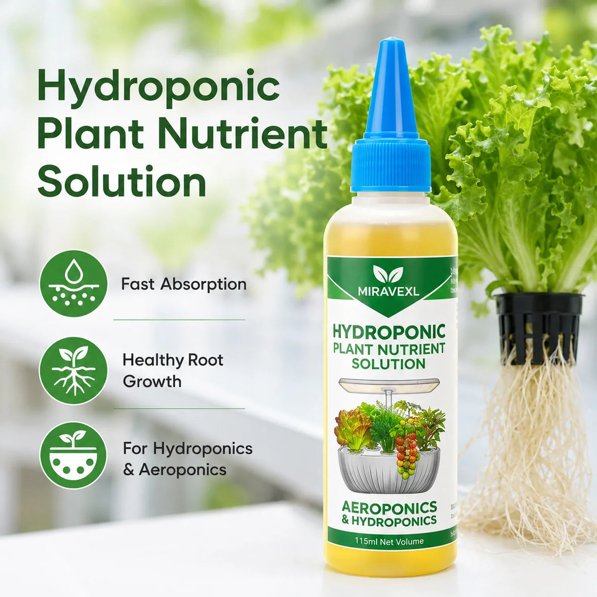 MIRAVEXL Hydroponic Liquid Plant Food 115ml | All-Purpose