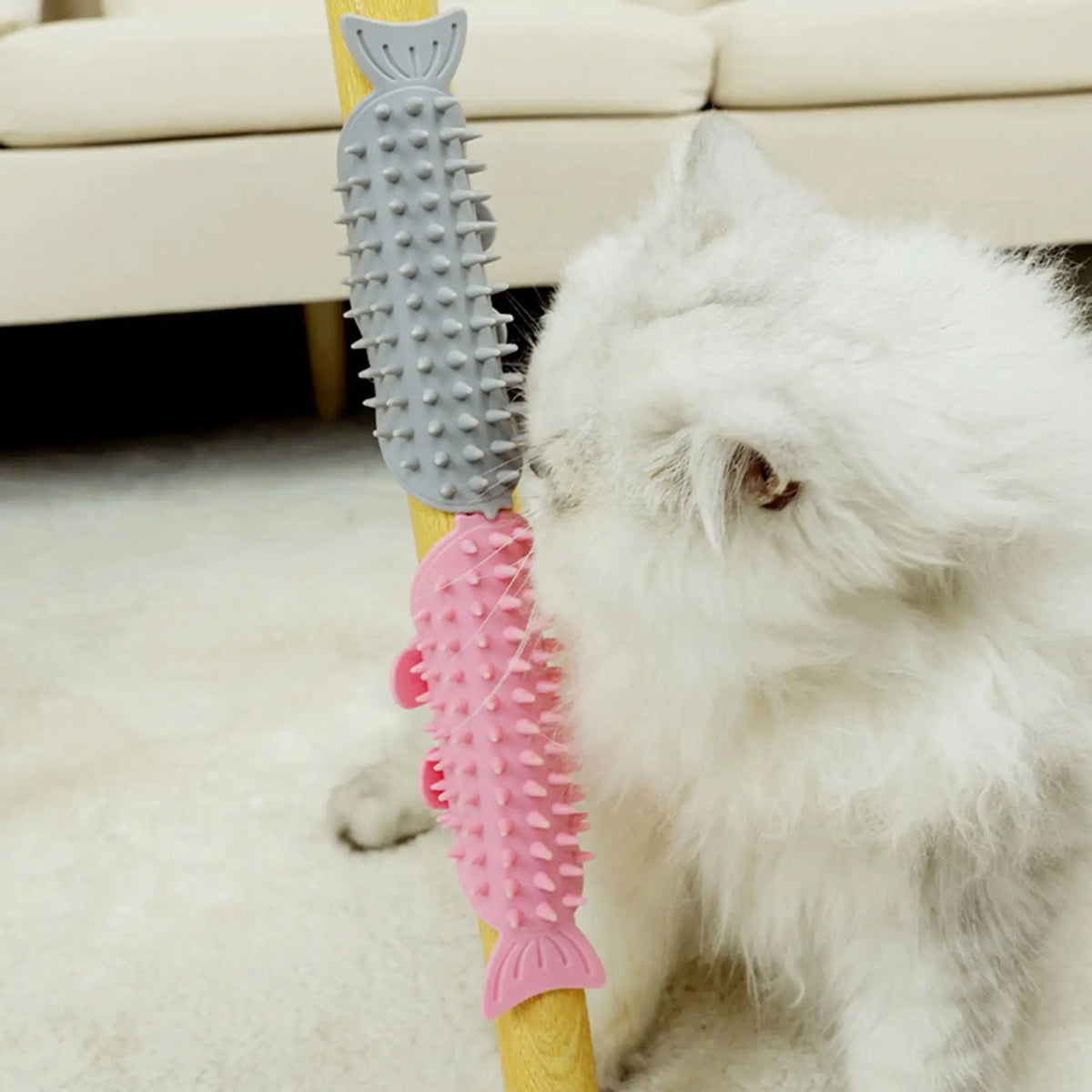 Self-Grooming Cat Brush – Soft Massage Scratcher for Furniture