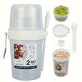 Portable Salad Cups Container Plastic Lid Fork Overnight Cup