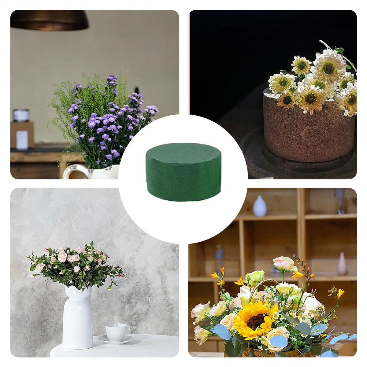 6-Pack Green Floral Foam Blocks | Wet & Dry Flower Arrangement