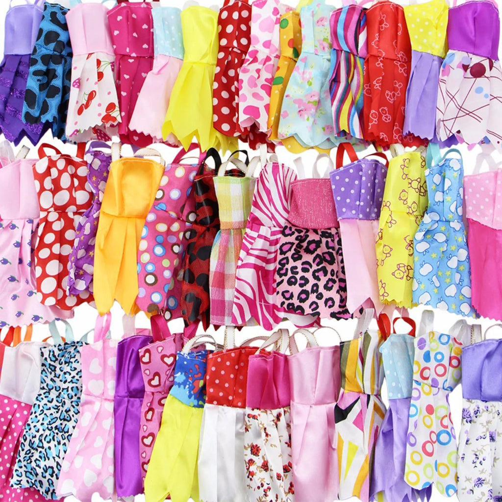 10-Piece Doll Fashion Clothing Set – Dresses, Coats & Hats