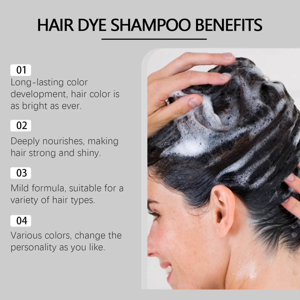 HOEGOA Instant Hair Color Shampoo – Grey Coverage for Men & Women