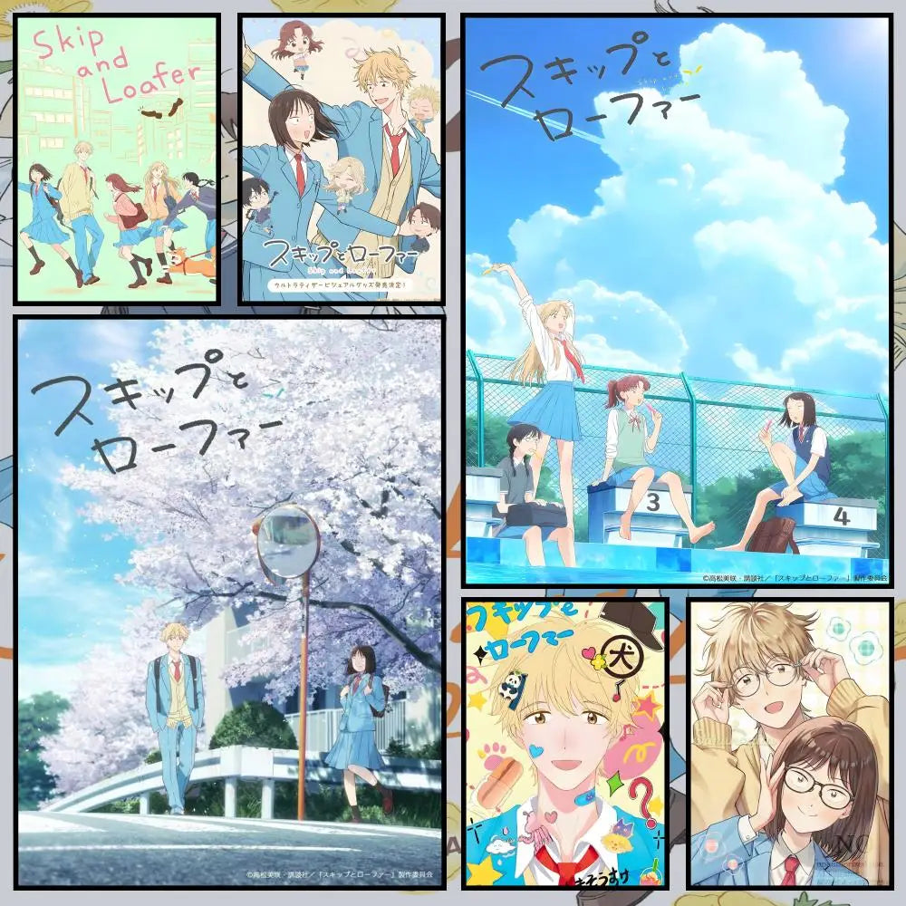 Skip and Loafer Anime Poster – Waterproof Peel-and-Stick PVC Art