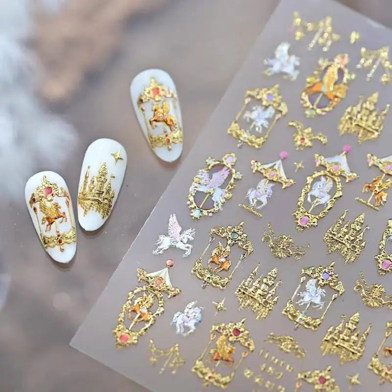 Dreamy Pony Nail Art Stickers | Cartoon Horse DIY Decals