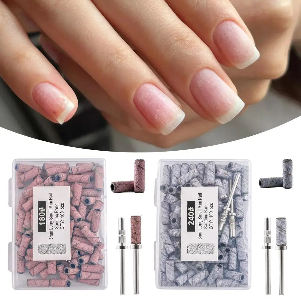 100-Piece Nail Drill Sanding Bands – Manicure & Pedicure Bits